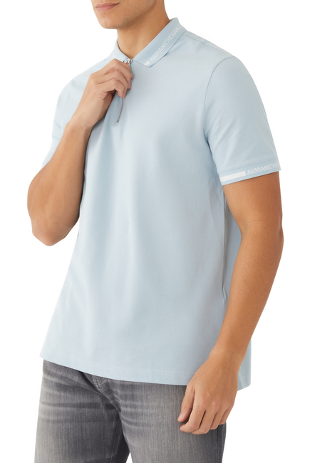 Half-Zip Cotton Piqué Polo Shirt